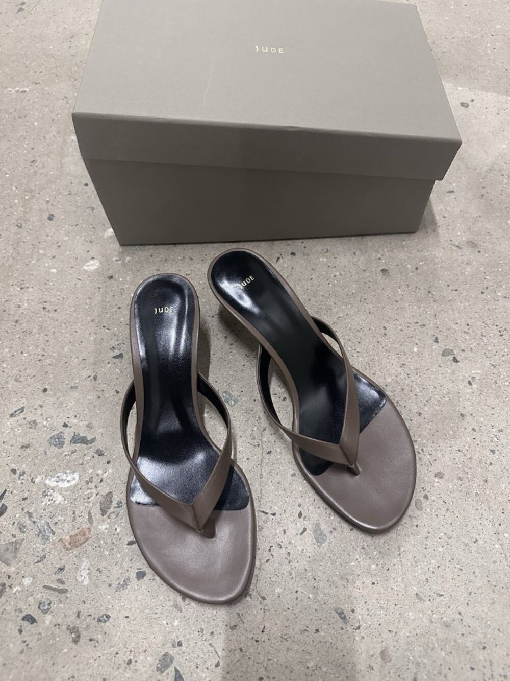 Jude Rooty Sandal in Clay Brown Thong Heels